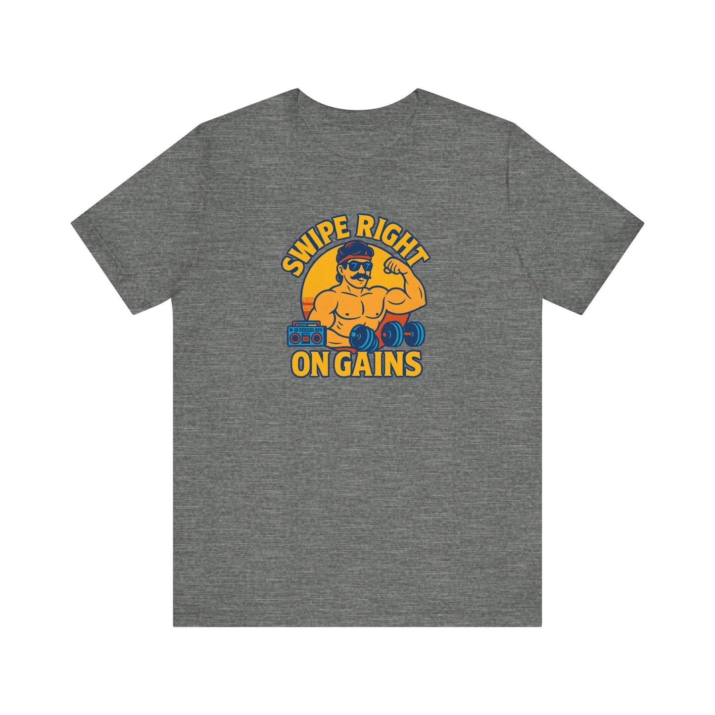 Swipe Right on Gains Gym Shirt | Funny Workout Tee & Fitness Humor Gift