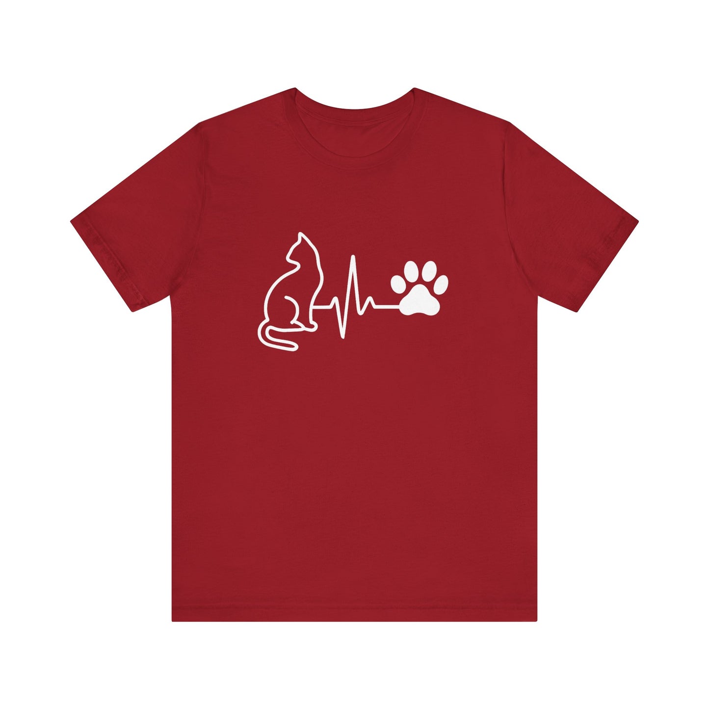 Cat Love Tee - Heartbeat Design, Pet Lover Gift, Cat Owner Shirt, Cute Cat Tee, Animal Lovers Apparel