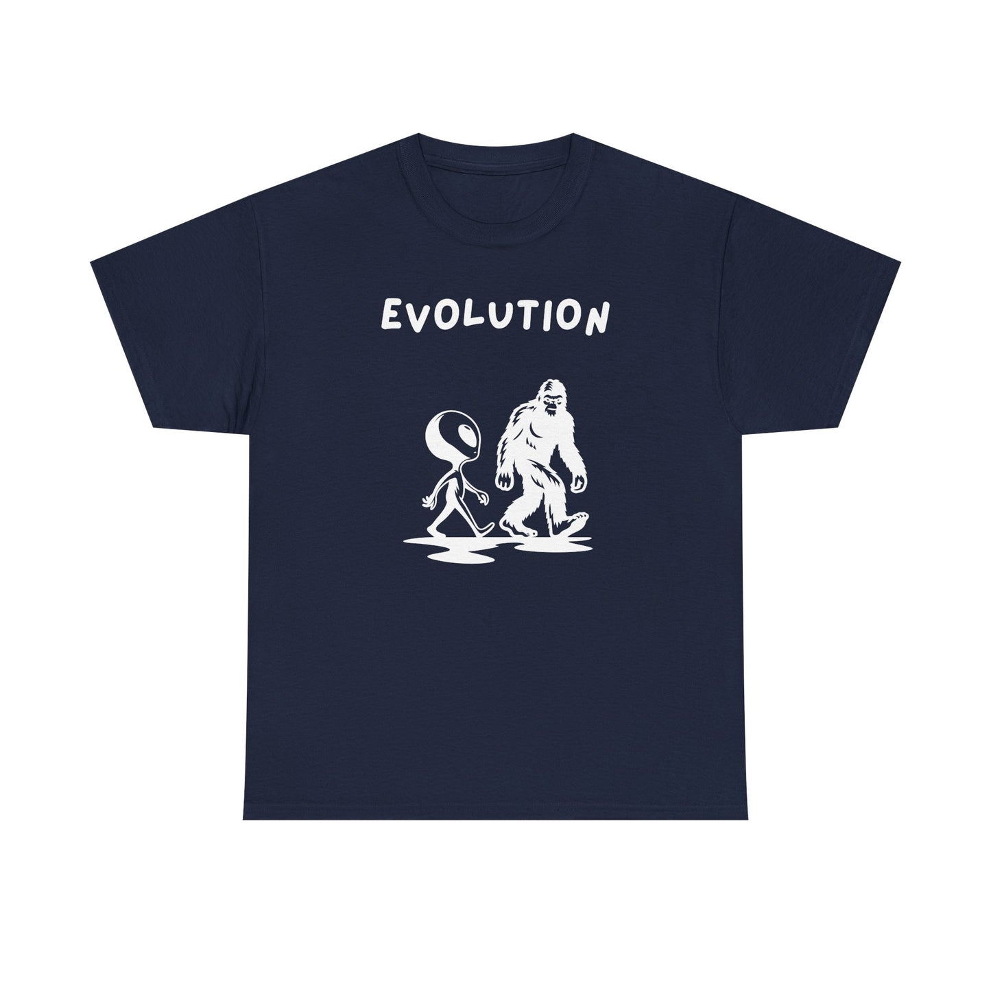 Bigfoot & Alien Evolution T-Shirt | Funny Sci-Fi & Cryptid Graphic Tee