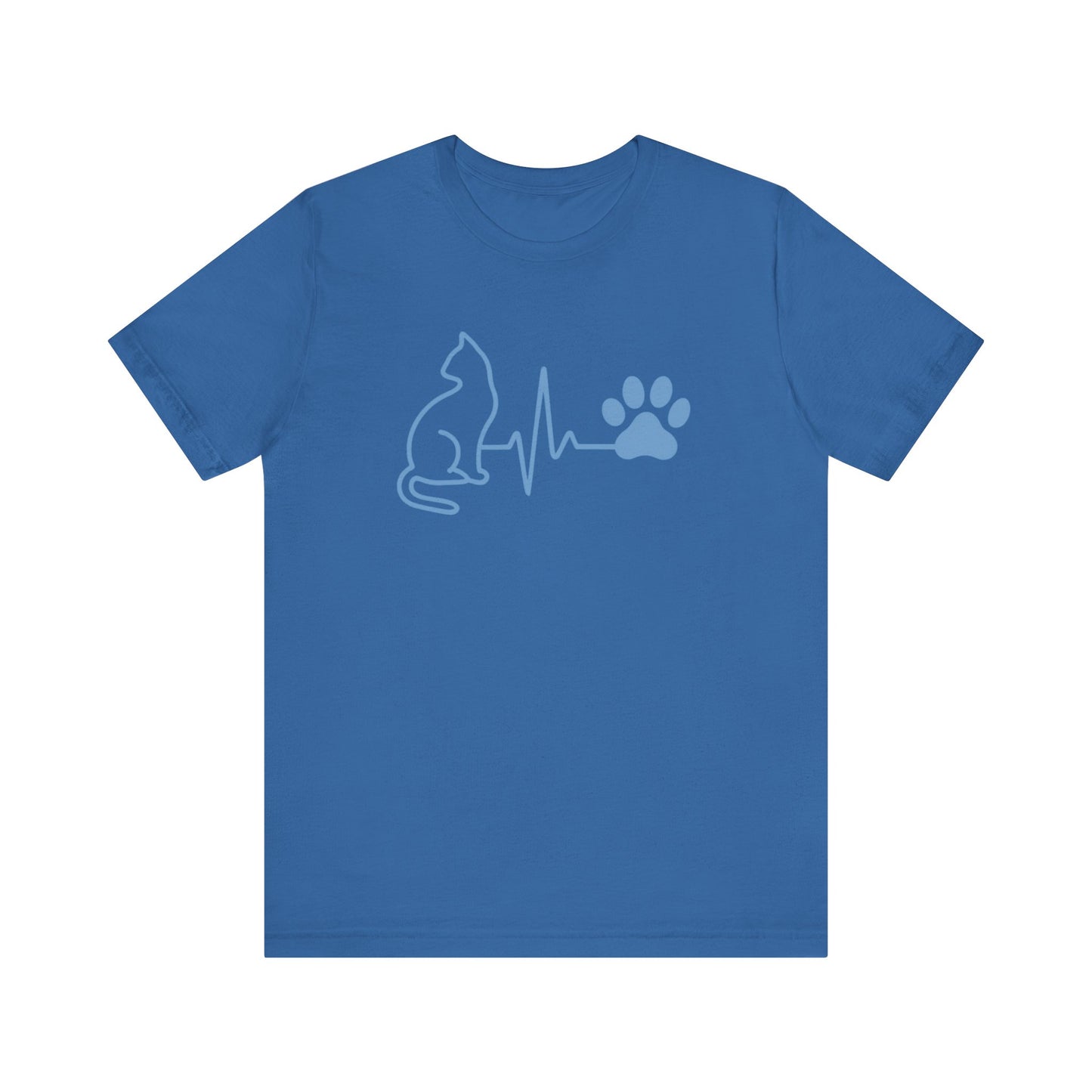 Cat Paw Print T-Shirt | Pet Lover Heartbeat Graphic Tee & Cat Mom/Dad Gift