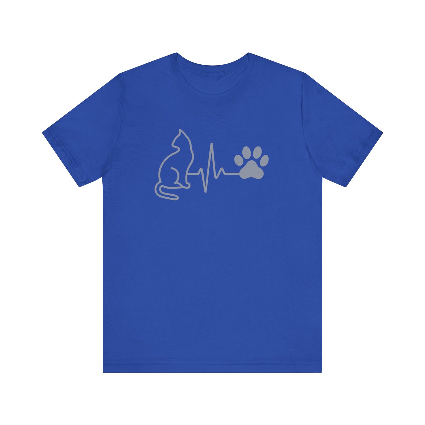 Cat Lover's Heartbeat Tee | Unisex Jersey Short Sleeve T-Shirt, Pet Lover Gift, Animal Rescue Support, Cat Mom Shirt, Casual Wear