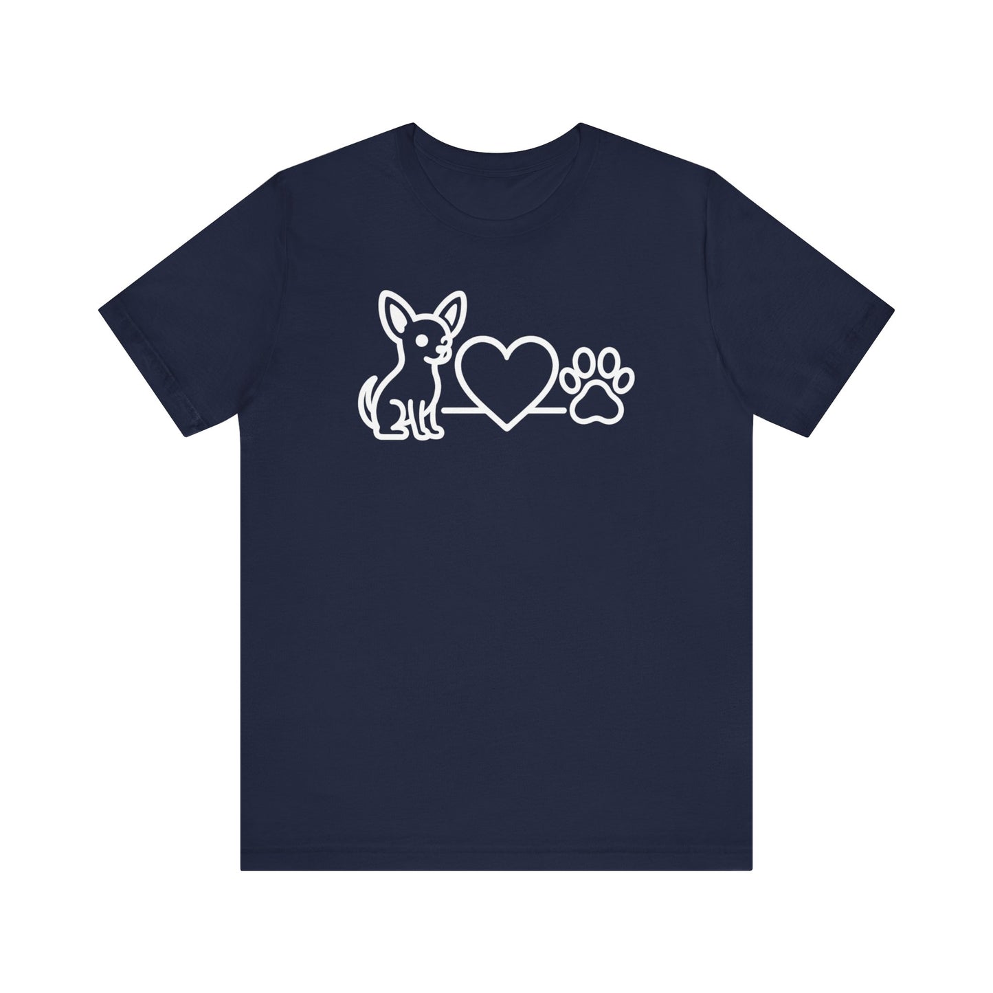 Cute Chihuahua T-Shirt, Unisex Pet Lover Tee, Dog Love Shirt, Animal Rescue Gift, Heart & Paw Design