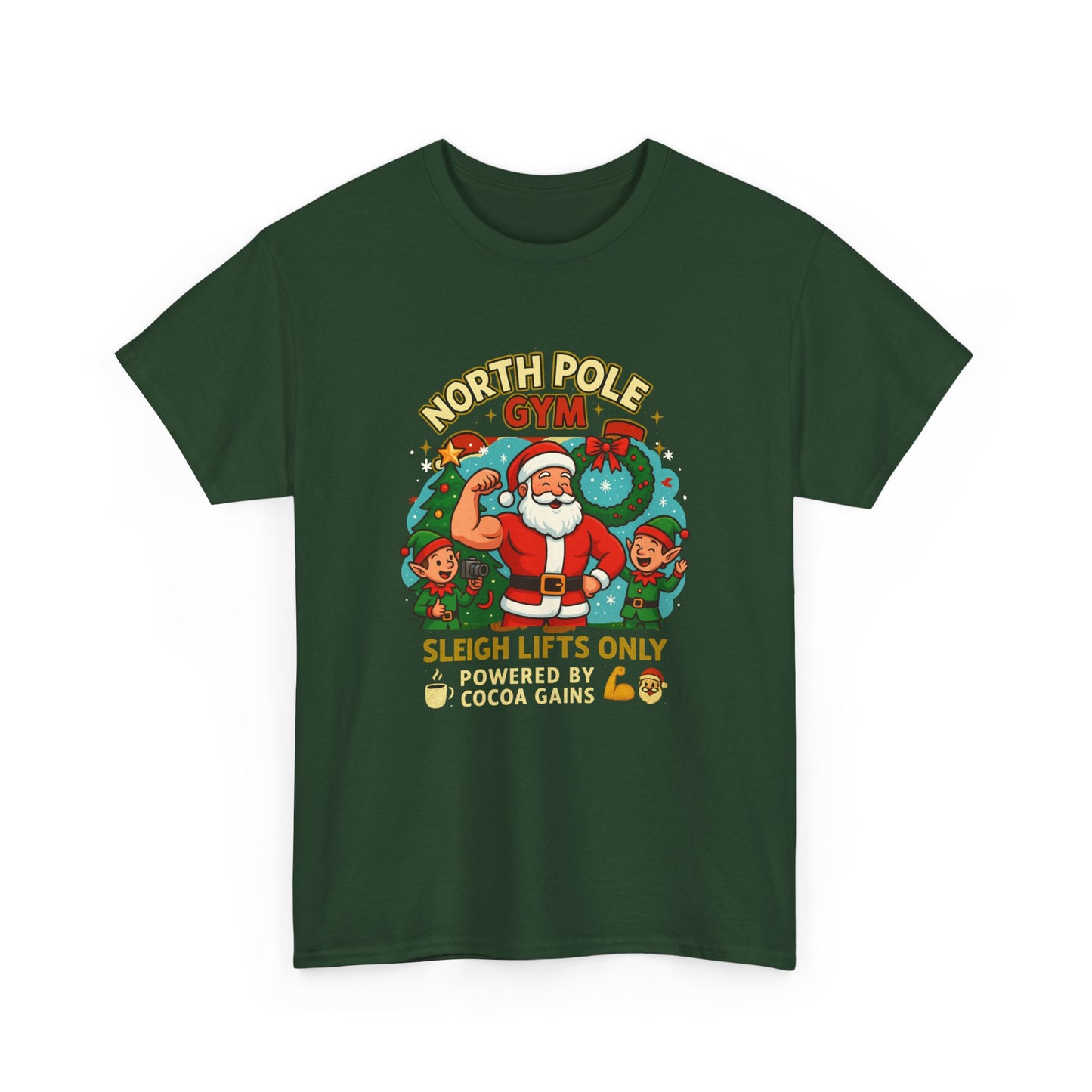 North Pole Gym Funny Christmas Workout Shirt | Merry Liftmas Santa Tee | Holiday Gym Lover Gift