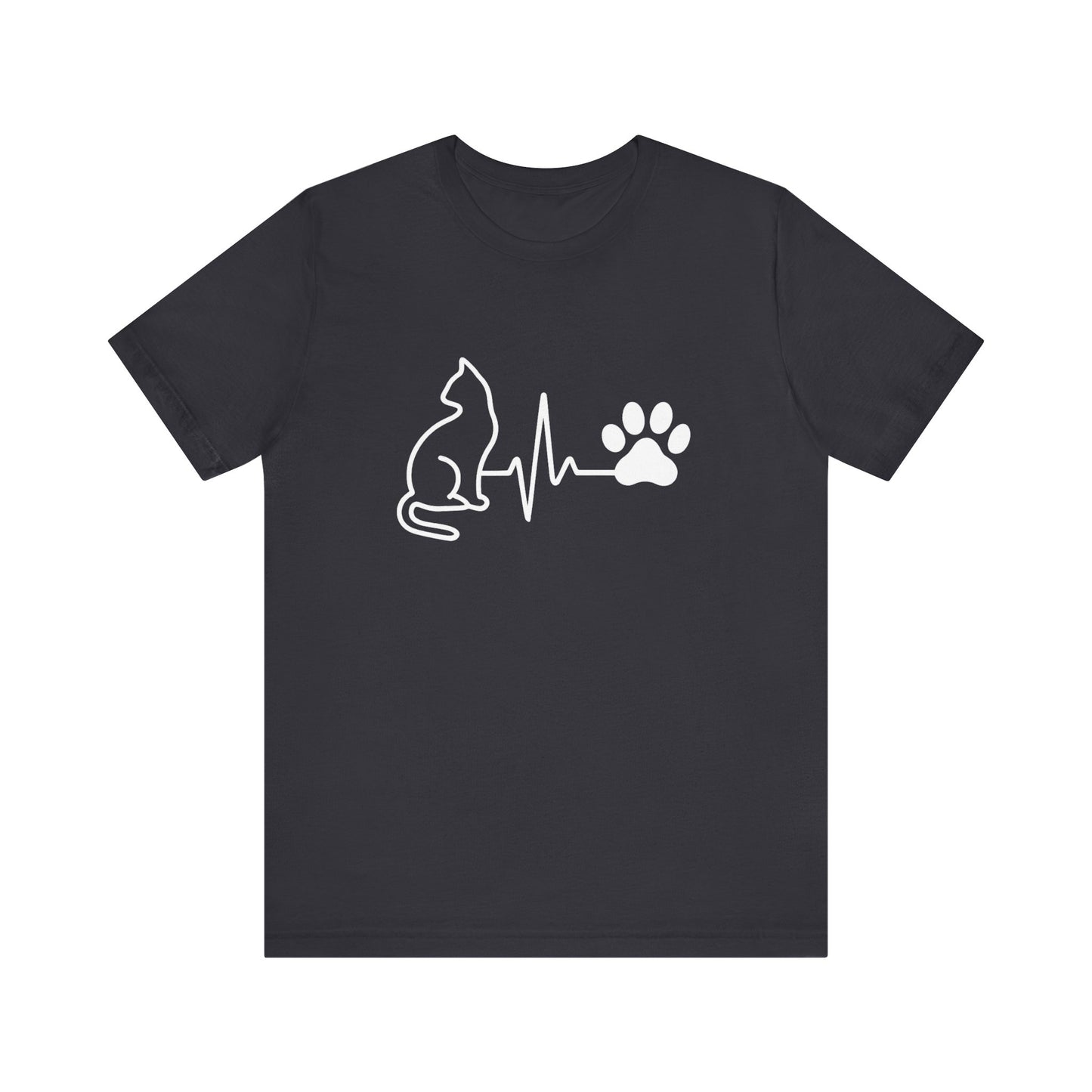 Cat Love Tee - Heartbeat Design, Pet Lover Gift, Cat Owner Shirt, Cute Cat Tee, Animal Lovers Apparel