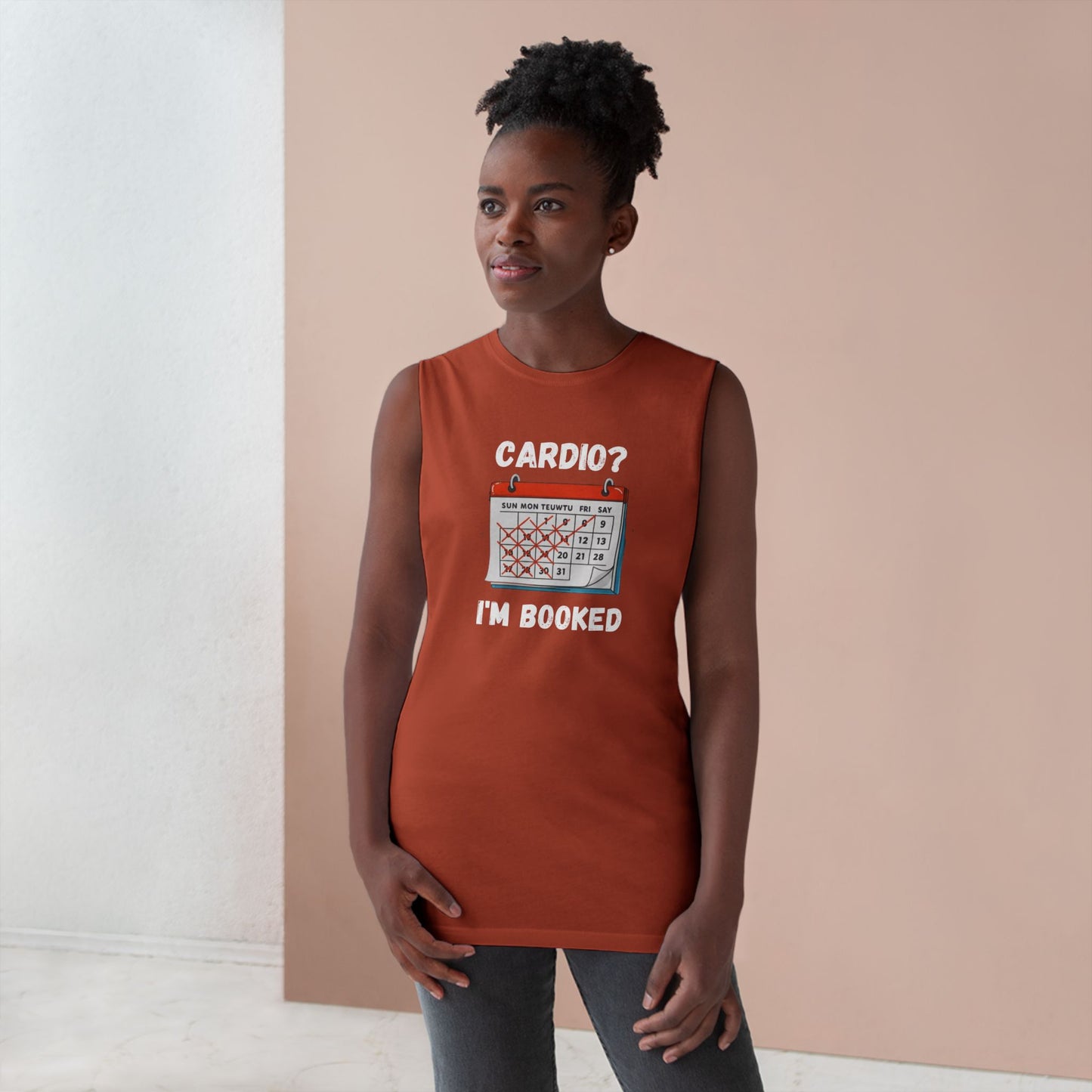 Funny Cardio Tank Top - 'Cardio? I'm Booked' - Unisex Athletic Wear