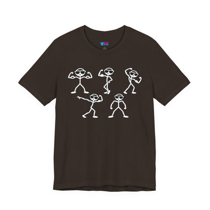Funny Stick Figure Bodybuilding Graphic T-Shirt