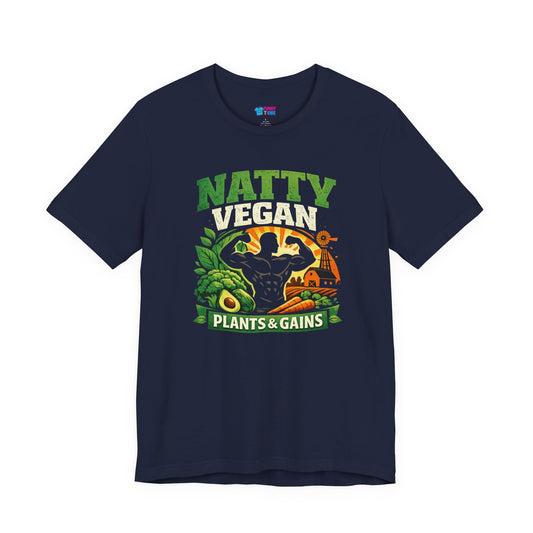 Natty Vegan T-Shirt | Plants & Gains Gym Tee