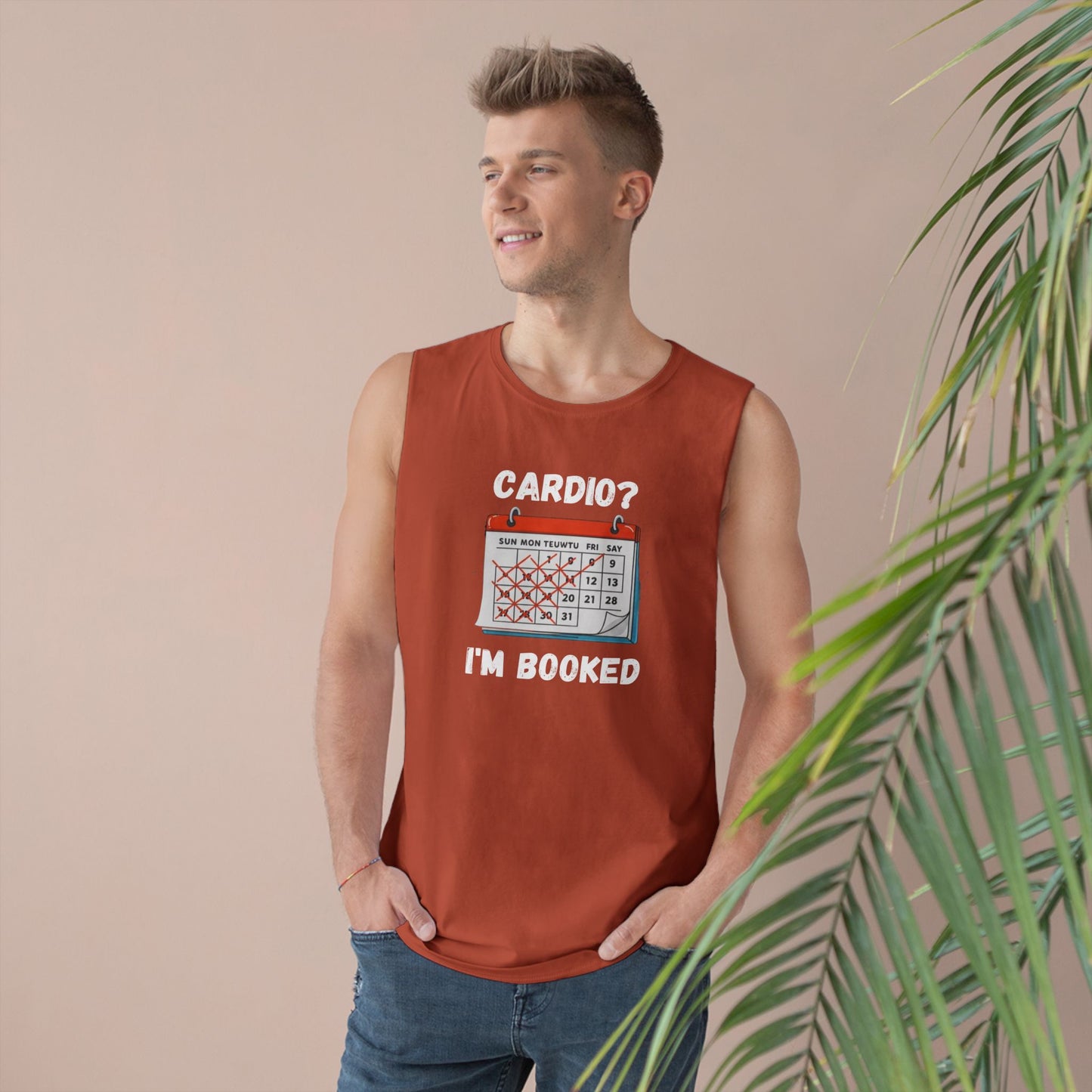 Funny Cardio Tank Top - 'Cardio? I'm Booked' - Unisex Athletic Wear