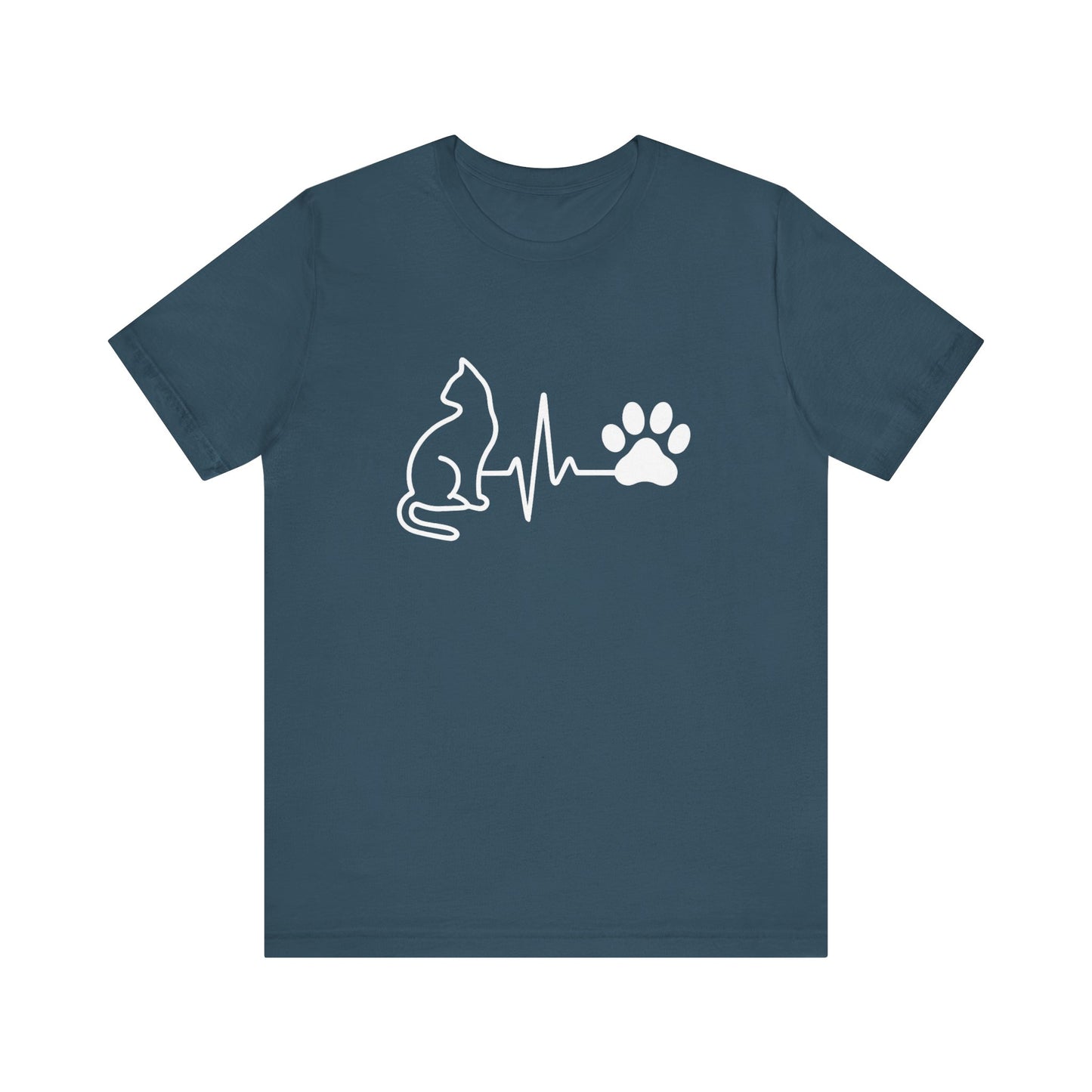 Cat Love Tee - Heartbeat Design, Pet Lover Gift, Cat Owner Shirt, Cute Cat Tee, Animal Lovers Apparel