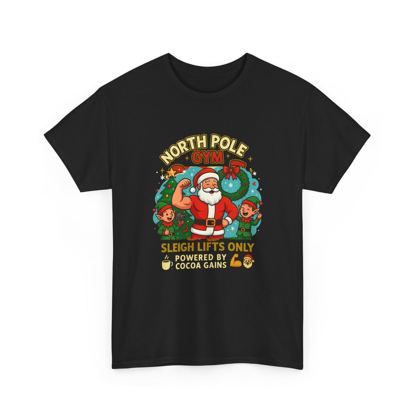 North Pole Gym Funny Christmas Workout Shirt | Merry Liftmas Santa Tee | Holiday Gym Lover Gift