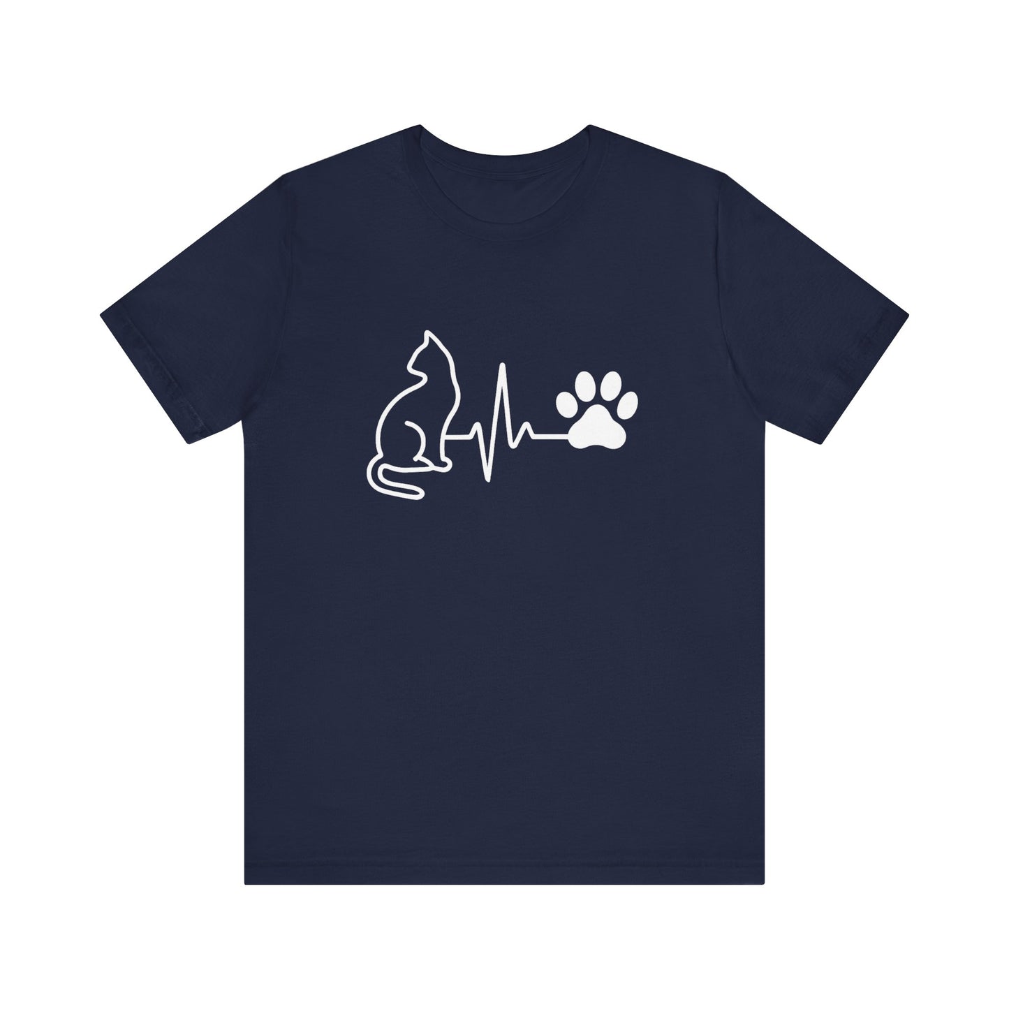 Cat Love Tee - Heartbeat Design, Pet Lover Gift, Cat Owner Shirt, Cute Cat Tee, Animal Lovers Apparel