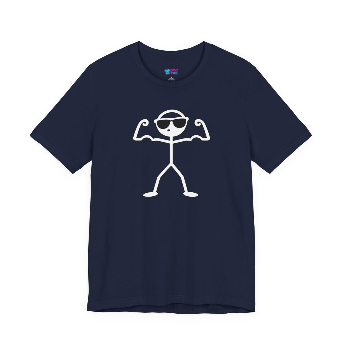 Funny Double Bicep Flex Stick Figure Gym T-Shirt