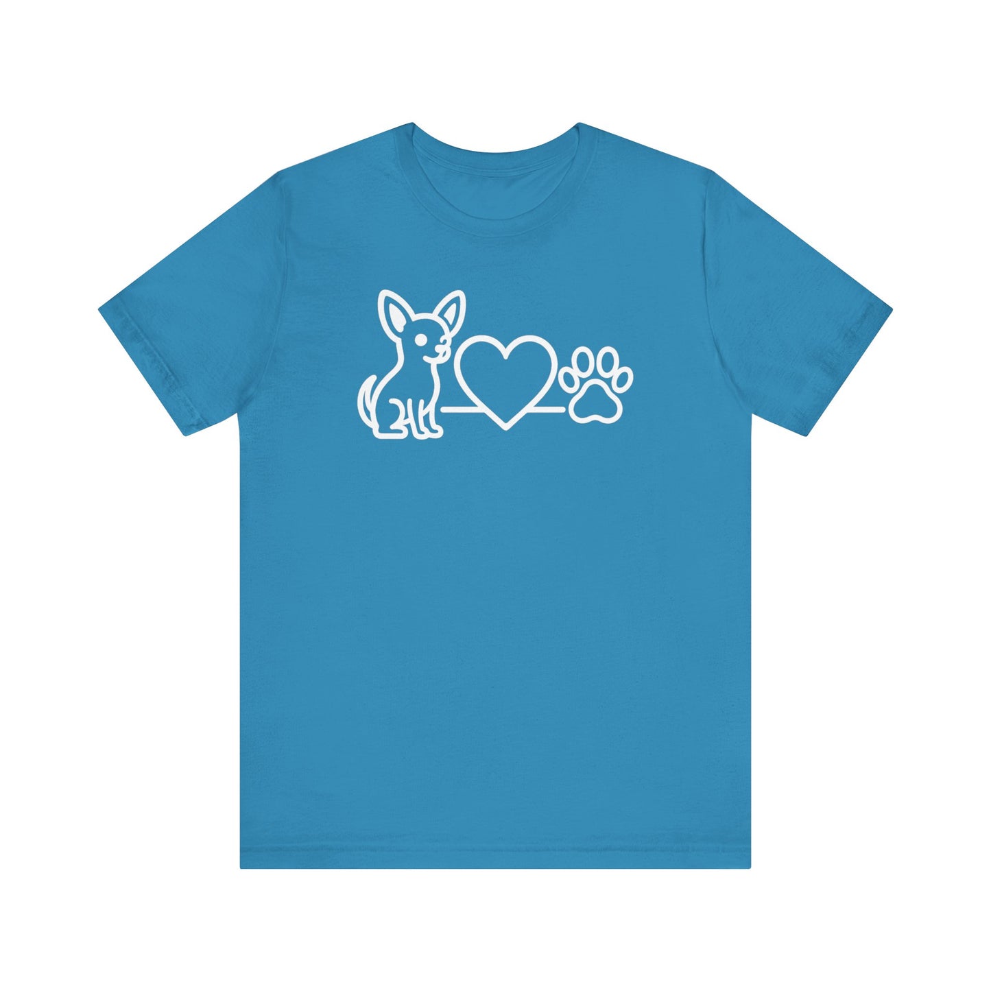 Cute Chihuahua T-Shirt, Unisex Pet Lover Tee, Dog Love Shirt, Animal Rescue Gift, Heart & Paw Design