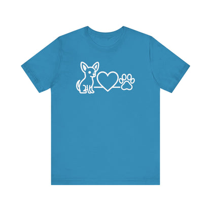 Cute Chihuahua T-Shirt, Unisex Pet Lover Tee, Dog Love Shirt, Animal Rescue Gift, Heart & Paw Design