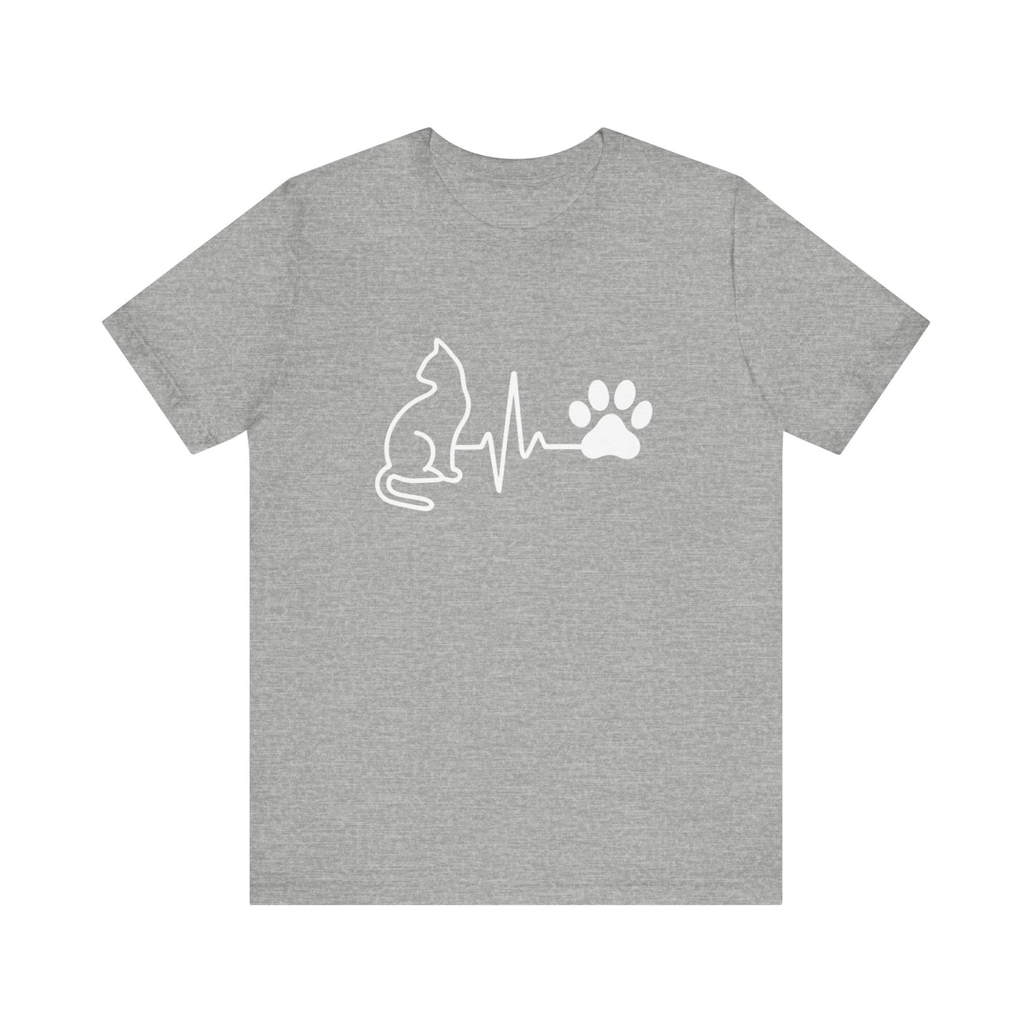 Cat Love Tee - Heartbeat Design, Pet Lover Gift, Cat Owner Shirt, Cute Cat Tee, Animal Lovers Apparel