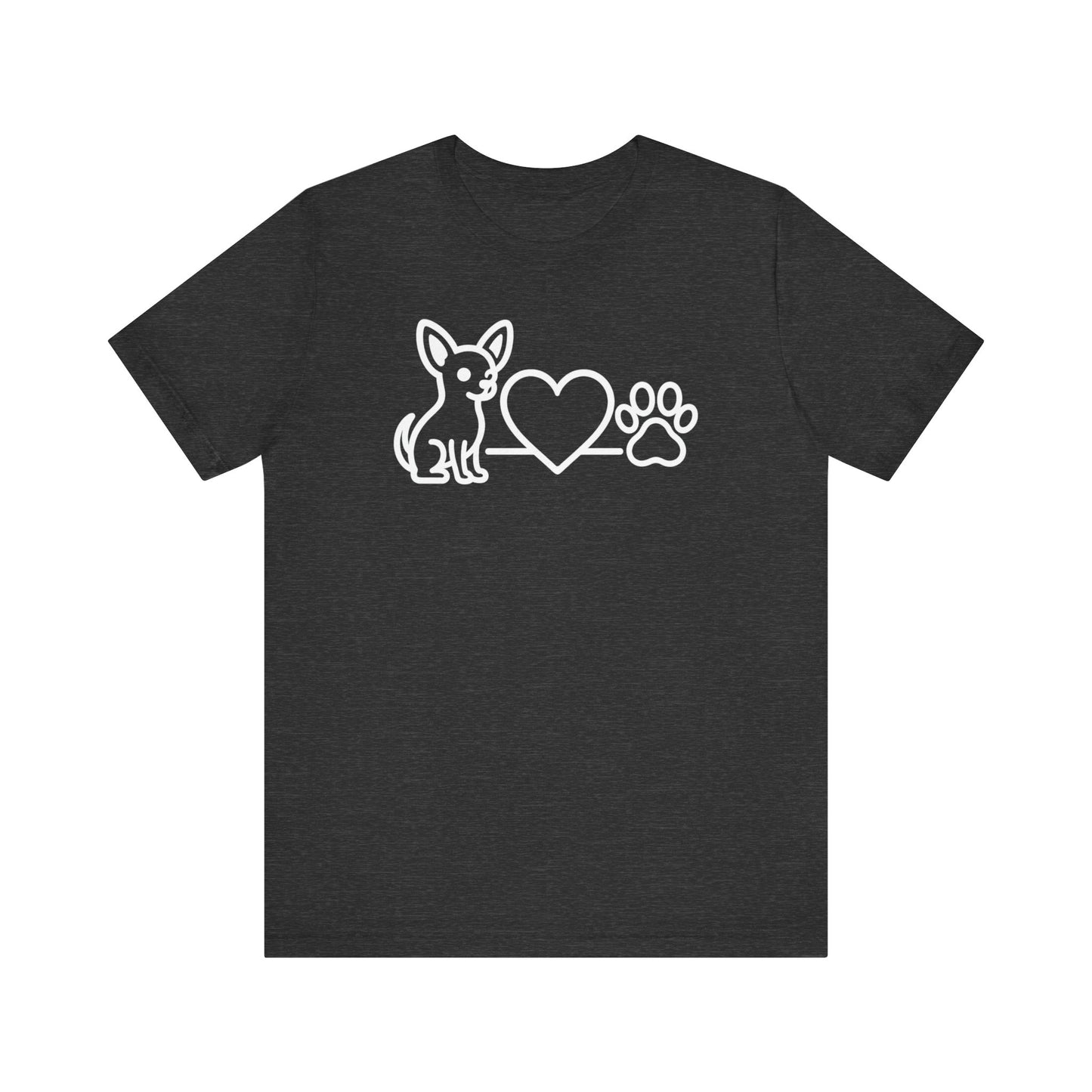 Cute Chihuahua T-Shirt, Unisex Pet Lover Tee, Dog Love Shirt, Animal Rescue Gift, Heart & Paw Design