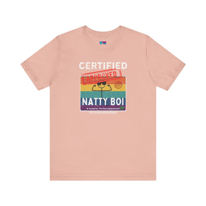 Funny Certified Natty Boi Unisex Jersey Tee - Trendy & Fun T-Shirt for Gym Enthusiasts
