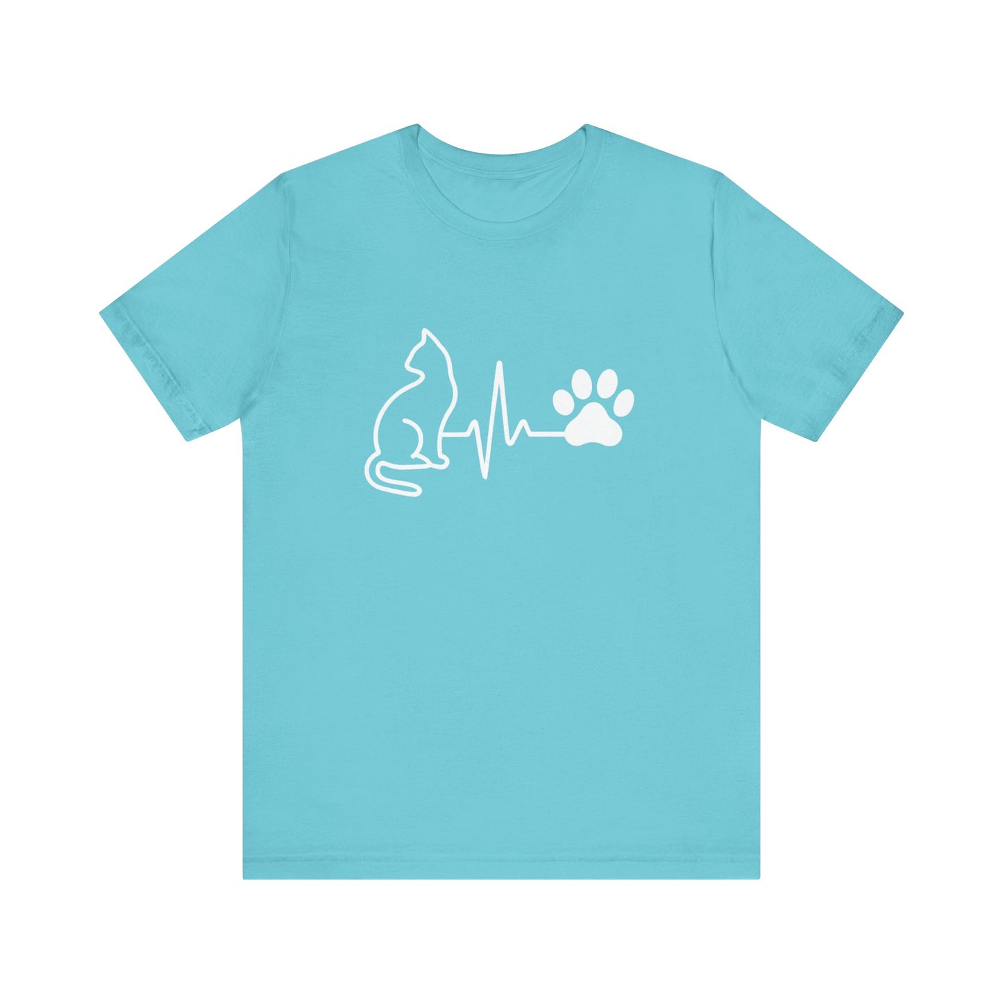 Cat Love Tee - Heartbeat Design, Pet Lover Gift, Cat Owner Shirt, Cute Cat Tee, Animal Lovers Apparel