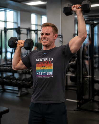Funny Certified Natty Boi Unisex Jersey Tee - Trendy & Fun T-Shirt for Gym Enthusiasts