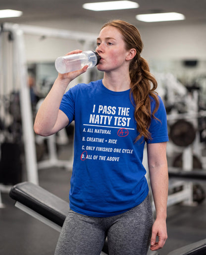 Distressed "I Pass the Natty Test" Funny Unisex T-Shirt | Fitness & Gym Gift