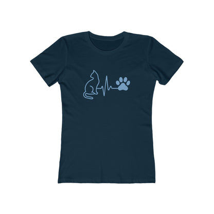 Cat & Dog Heartbeat T-Shirt | Women's Animal Lover Tee, Funny Pet Owner Gift