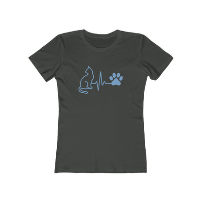 Cat & Dog Heartbeat T-Shirt | Women's Animal Lover Tee, Funny Pet Owner Gift