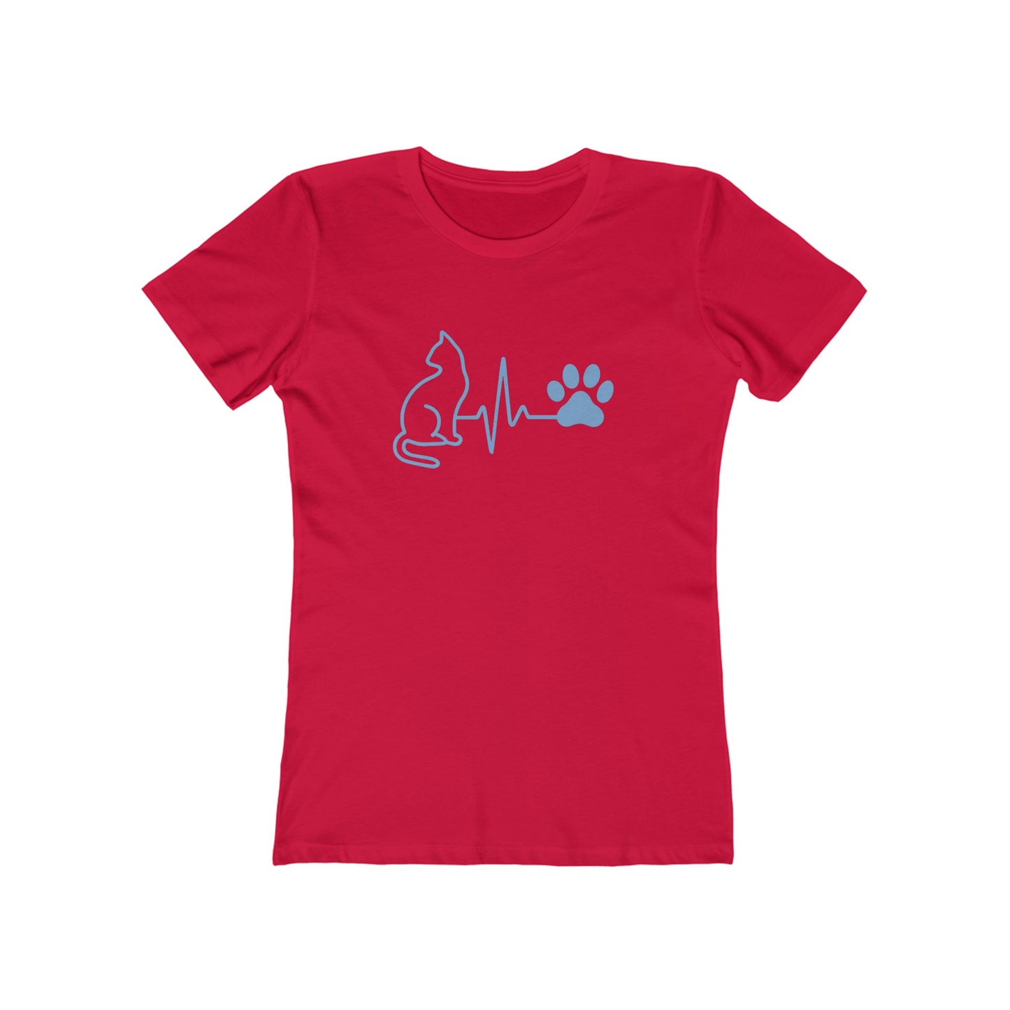 Cat & Dog Heartbeat T-Shirt | Women's Animal Lover Tee, Funny Pet Owner Gift