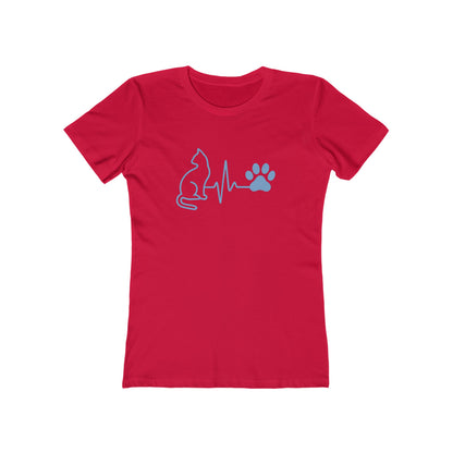 Cat & Dog Heartbeat T-Shirt | Women's Animal Lover Tee, Funny Pet Owner Gift