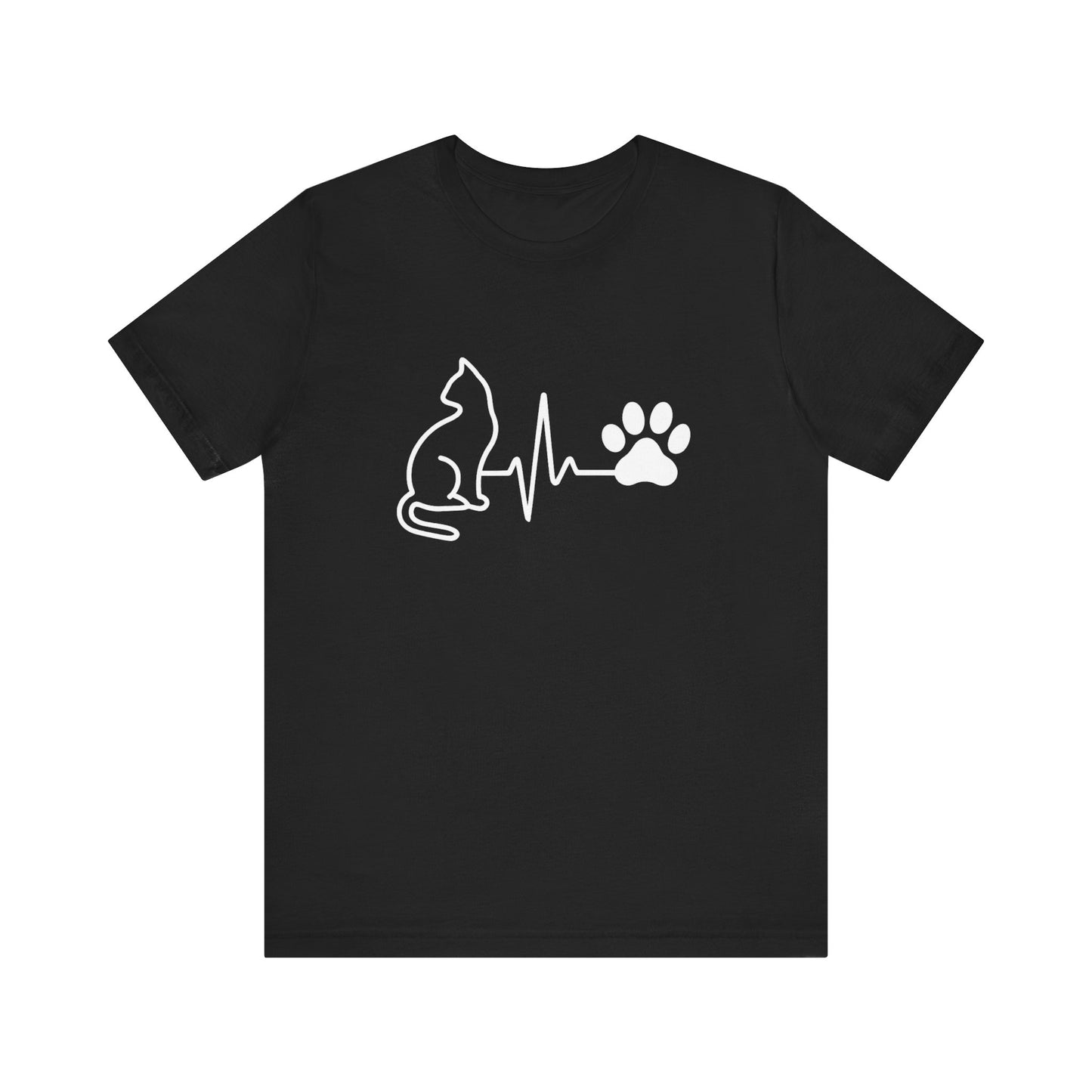 Cat Love Tee - Heartbeat Design, Pet Lover Gift, Cat Owner Shirt, Cute Cat Tee, Animal Lovers Apparel