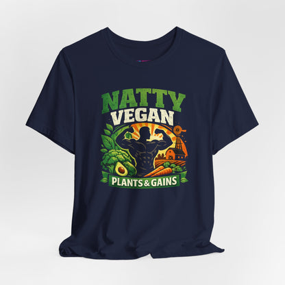 Natty Vegan T-Shirt | Plants & Gains Gym Tee