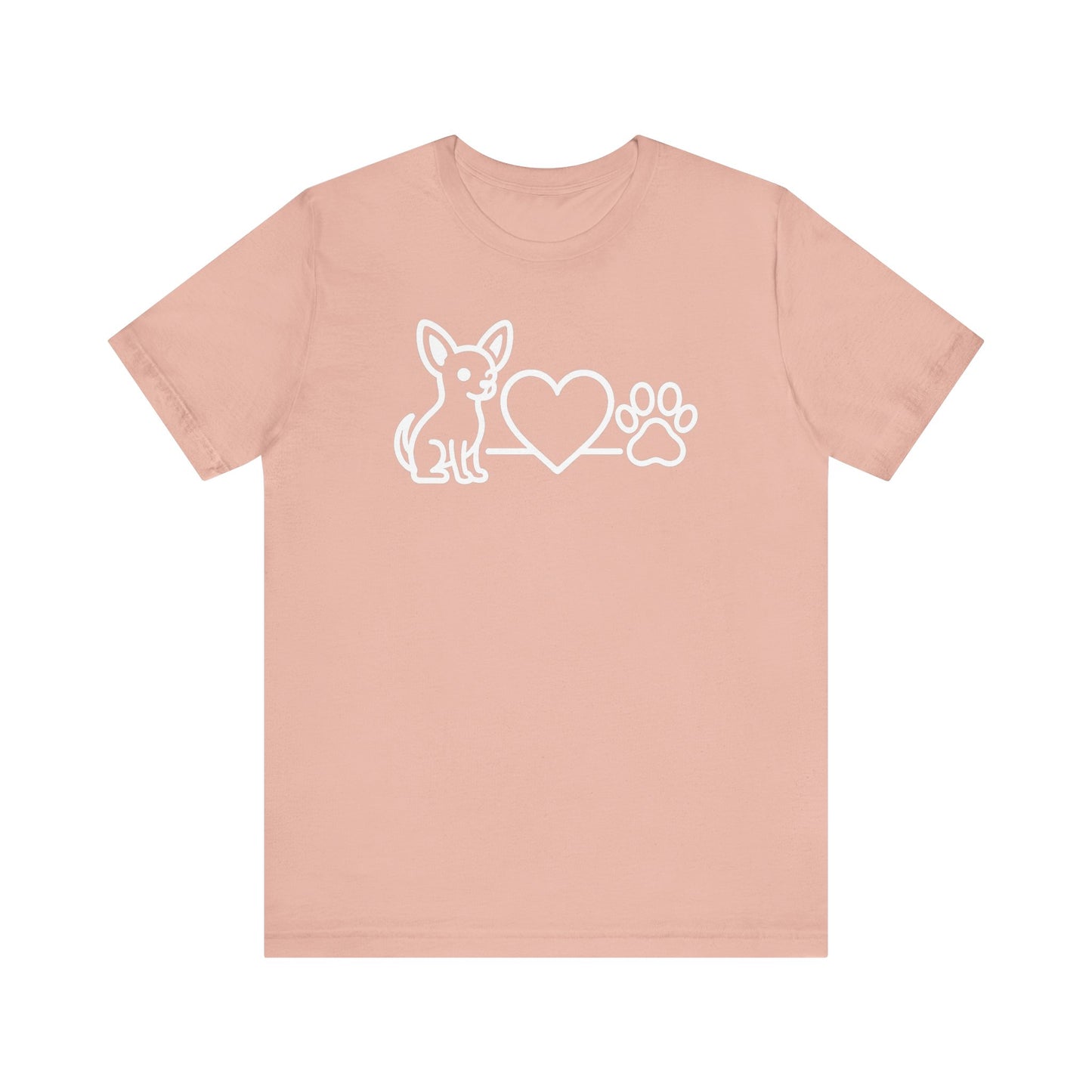 Cute Chihuahua T-Shirt, Unisex Pet Lover Tee, Dog Love Shirt, Animal Rescue Gift, Heart & Paw Design