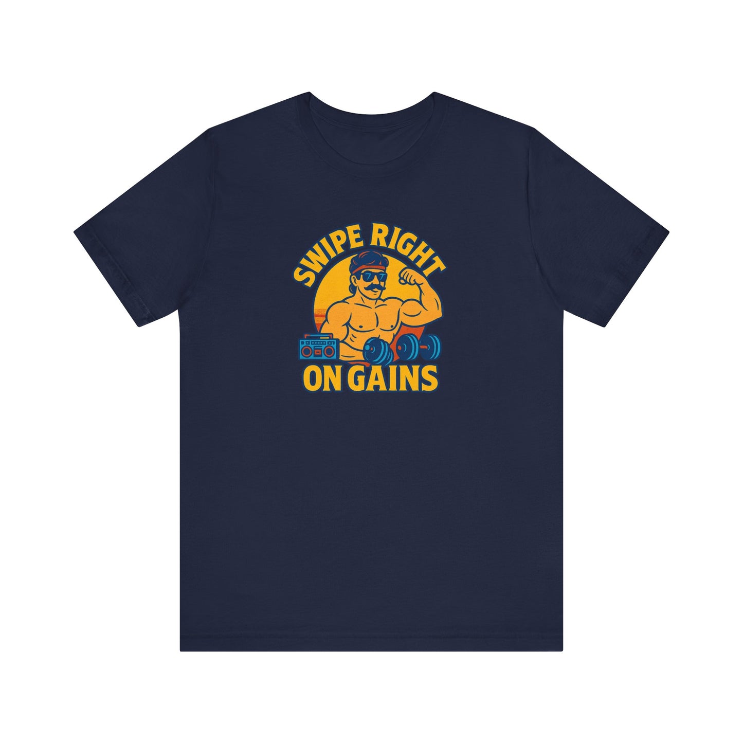Swipe Right on Gains Gym Shirt | Funny Workout Tee & Fitness Humor Gift