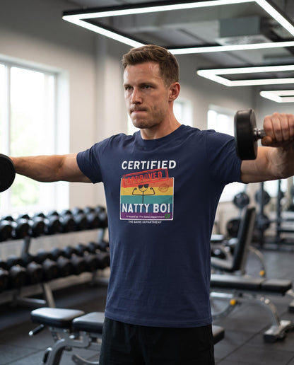 Funny Certified Natty Boi Unisex Jersey Tee - Trendy & Fun T-Shirt for Gym Enthusiasts