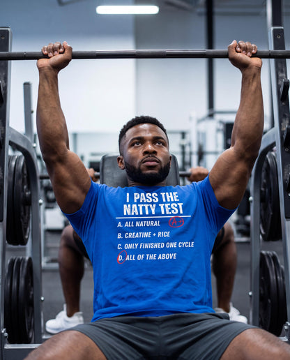 Distressed "I Pass the Natty Test" Funny Unisex T-Shirt | Fitness & Gym Gift