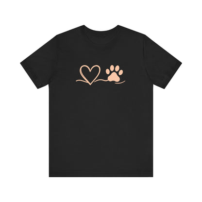 Unisex Jersey Stylish Pet Lover Tee - Heart & Paw Design, Gift for Dog Lovers, Animal Lovers T-Shirt, Perfect for Birthdays, Casual Wear, Dog Mom Tee