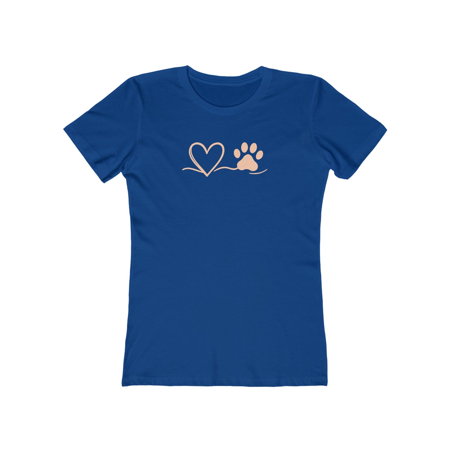 Boyfriend Tee for Women, Cute Pet Lover Shirt, Casual T-Shirt, Gift for Her, Heart and Paw Design, Everyday Wear