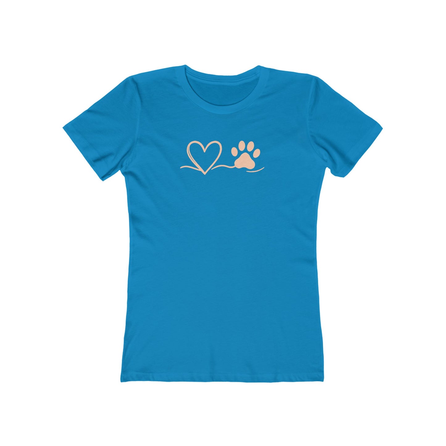 Boyfriend Tee for Women, Cute Pet Lover Shirt, Casual T-Shirt, Gift for Her, Heart and Paw Design, Everyday Wear