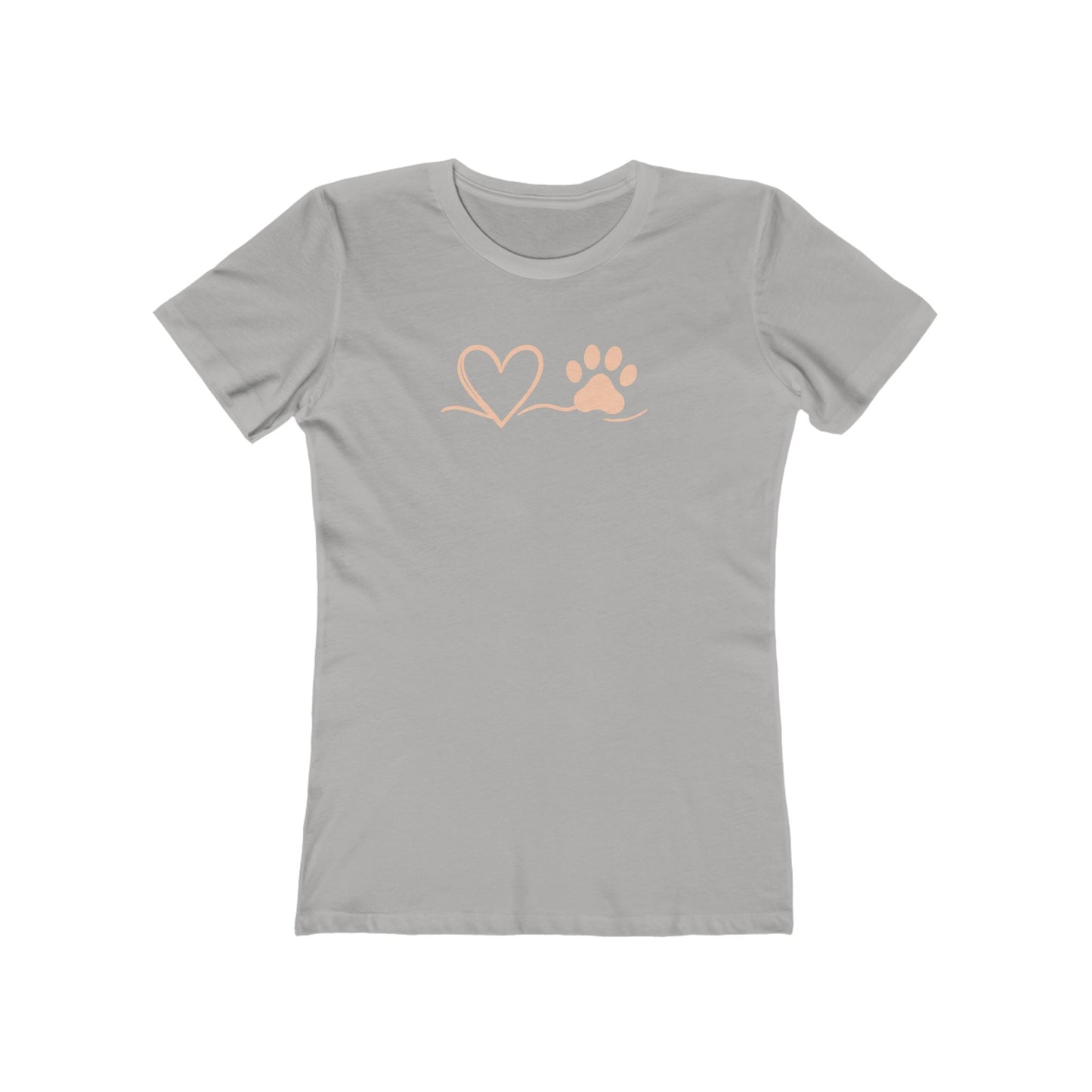 Boyfriend Tee for Women, Cute Pet Lover Shirt, Casual T-Shirt, Gift for Her, Heart and Paw Design, Everyday Wear