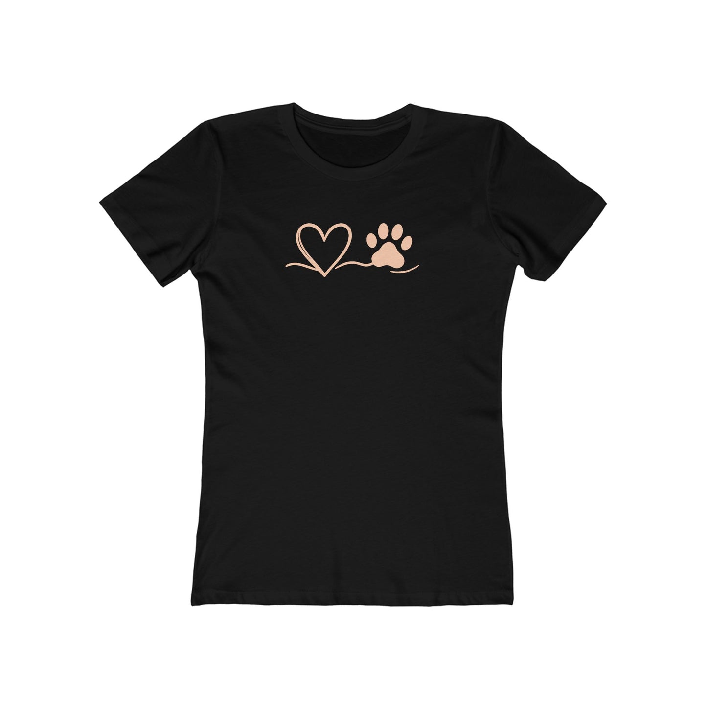 Boyfriend Tee for Women, Cute Pet Lover Shirt, Casual T-Shirt, Gift for Her, Heart and Paw Design, Everyday Wear