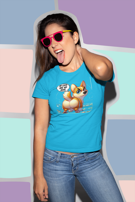 Cute Corgi Graphic Tee, Fun T-Shirt for Dog Lovers, Quirky Animal Apparel, Gifts for Pet Owners, Casual Wear, Summer Style
