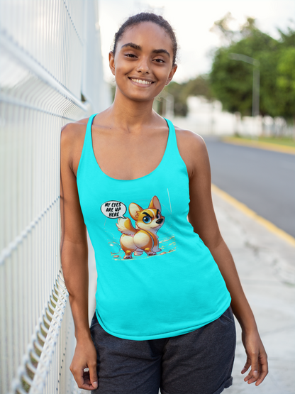 Corgi Humor Racerback Tank Top | Women's Funny Pet Lover Gift