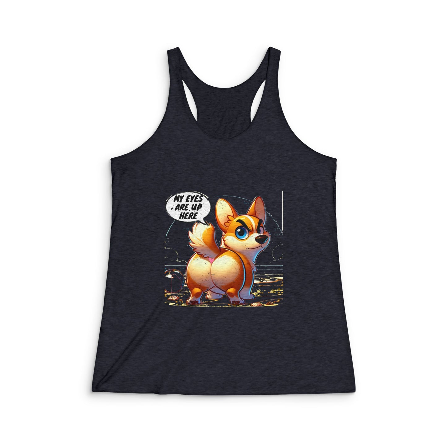 Corgi Humor Women's Tri-Blend Racerback Tank Top - Funny Pet Lover Gift