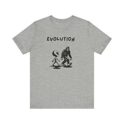 Funny Alien Evolution T-Shirt | Conspiracy Theory Graphic Tee, Unisex Sci-Fi Lover Gift