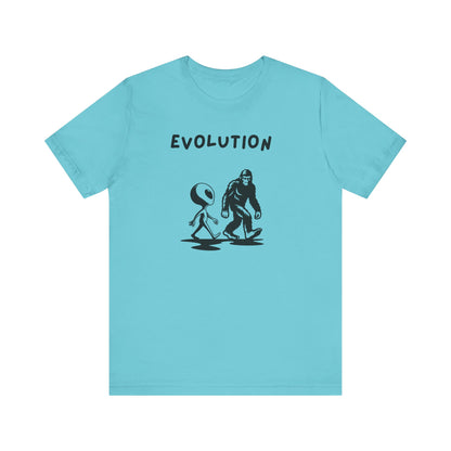 Funny Alien Evolution T-Shirt | Conspiracy Theory Graphic Tee, Unisex Sci-Fi Lover Gift