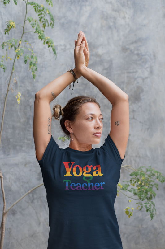 Yoga Teacher Vibes" Pride T-Shirt | Women's Yogi Gift & LGBTQ+ Apparel