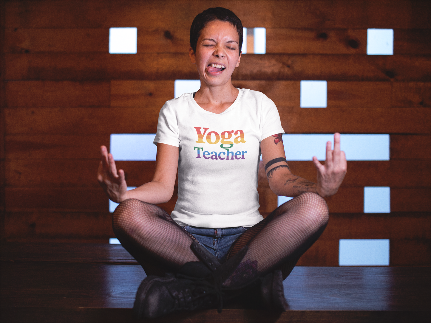 Yoga Teacher Vibes" Pride T-Shirt | Women's Yogi Gift & LGBTQ+ Apparel