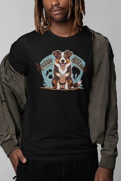 Aussie Attitude Australian Cattle Dog T-Shirt | Blue Heeler Dog Lover Gift, Unisex Pet Owner Tee