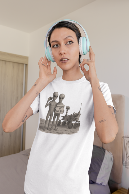 Funny Alien NASA T-Shirt | Unisex Heavy Cotton Sci-Fi Lover Gift