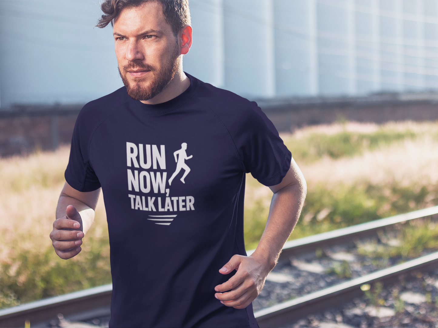 Run Now Talk Later Moisture Wicking Tee | Unisex Running Shirt, Funny Workout Gift