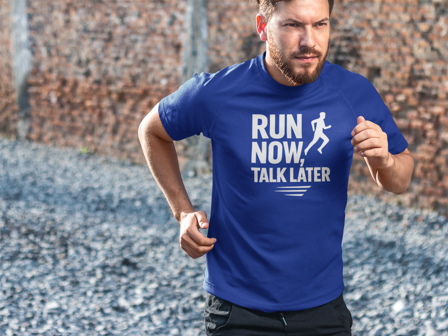 Run Now Talk Later Moisture Wicking Tee | Unisex Running Shirt, Funny Workout Gift